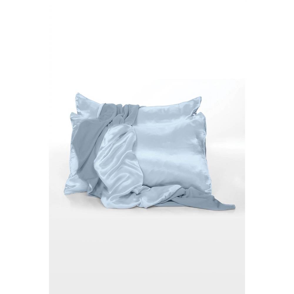 NEW PJ HARLOW satin pillow cases in morning blue
